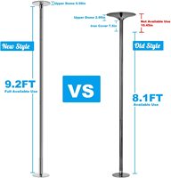 Professionnel 9.2FT Hauteur Réglable En Acier Inoxydable pour Spinning Fitness Pôles Home Dance Studio/École Nouveau Modèle Stripper Pole