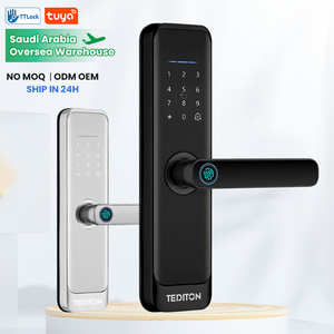 Poignée de porte numérique Ttlock arabe, caméra électrique, empreinte digitale, hôtel, serrure de porte intelligente en bois, extérieure, intelligente avec caméra - Product Image 2