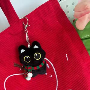 Wholesale Black Cat Plush Keychain Cute Cartoon Cat Pendant <b>Bag</b> Charm Big Eyes Doll Decorations Custom <b>Gift</b> Bulk Orders - Product Image 4