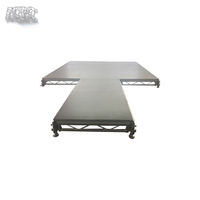 Plateforme de scène modulaire mobile en alliage d'aluminium et contreplaqué, réglable, portable, à installation rapide, haute capacité de charge, pour événements et mariages