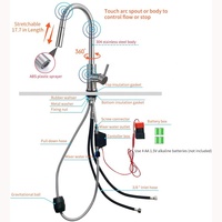 INOXBATH Fabricant Robinet de cuisine intelligent à capteur d'eau chaude automatique à extraction, en acier inoxydable 304, mélangeur chaud et froid
