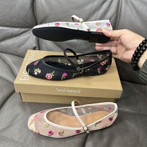 <span class=keywords><strong>Ballerine</strong></span> <span class=keywords><strong>con</strong></span> Ricamo Floreale, Punta Quadrata e Cinturino <span class=keywords><strong>con</strong></span> <span class=keywords><strong>Fibbia</strong></span>, <span class=keywords><strong>Scarpe</strong></span> Estive Casual in Rete - Product Image 6