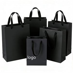 Factory Direct Customizable Black Matte Paper Shopping <b>Bag</b> With Handles Eco-friendly Ideal for Clothing Store & <b>Gift</b> Packaging - Product Image 2