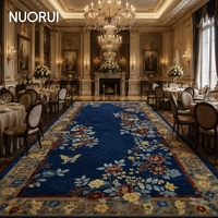 Tapis tufté à la main de grande taille, style floral impérial chinois, résistant aux taches, pour grandes salles de bal et couloirs d'hôtels de luxe
