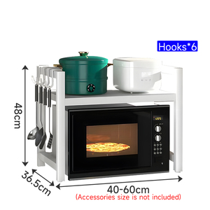 하이 퀄리티 조정 가능한 금속 전자 레인지 랙 조리대 보관 연장 선반 주방 주최자 옷장 공간 사용 - Product Image 2