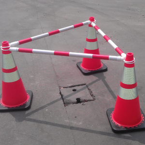 Conos de Barrera Vial de Espuma EVA Negra de Alta Visibilidad de 750 mm, Base Reflectante Blanca de 440x440 mm, 0.5-5 kg, Cuadrados de Advertencia de Tráfico - Product Image 6