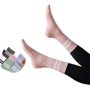 Calcetines de Yoga Pilates Ecológicos OEM, Tejidos, 95% Algodón, Otoño, Antideslizantes con Silicona, Antibacterianos, Largos, Transpirables, Deportivos - Product Image 1