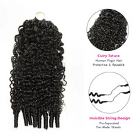 Vente en gros de mèches de cheveux humains bouclés birmans pour tresses bohèmes à nœuds miracle, cheveux vierges bruts birmans bouclés en lots pour revendeurs