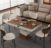 Table basse électrique multifonctionnelle moderne ATUNUS avec plateau relevable en dalle de roche, mobilier de salon, table basse intelligente réglable
