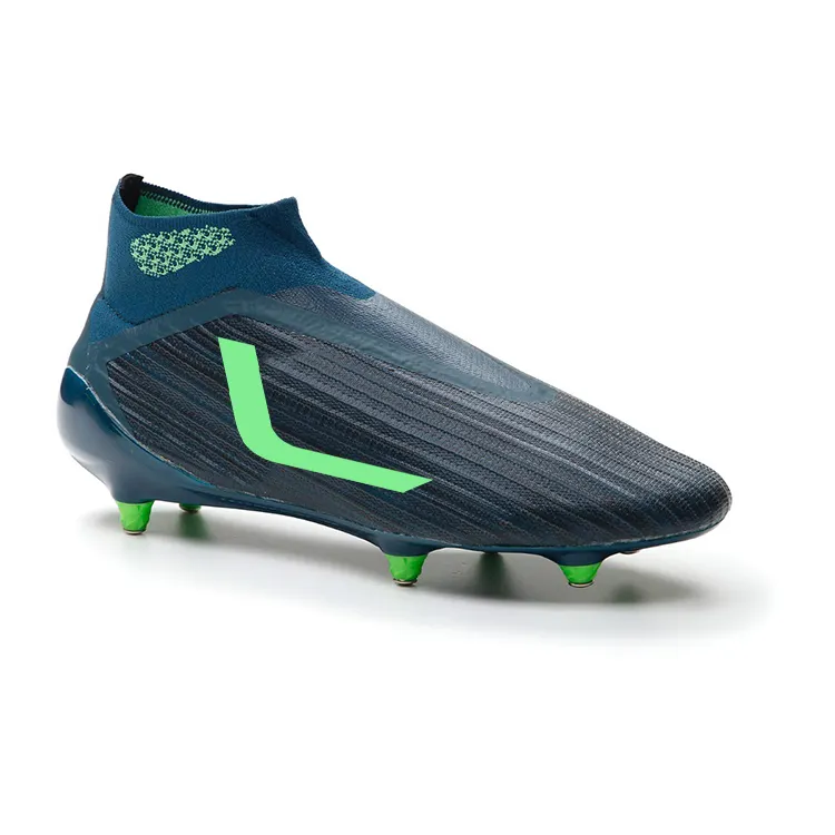 High Quality Outdoor Professional Turf Football Boots Blue Soccer Shoes For Men