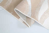 Tapis de haute qualité beige abstrait, fabriqué à la machine, artisanat de découpe, pour chambre à coucher, salon, super doux, décoration moderne pour la maison