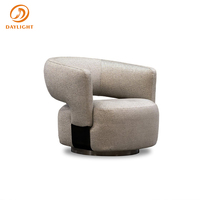 Fauteuil d'appoint incurvé moderne, fauteuil rembourré avec tissu texturé pour salon et salle de séjour