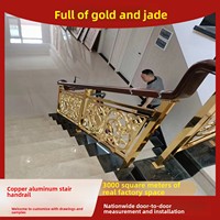 Foshan Hersteller Luxuriöse Kupfer-Aluminium-Treppengeländer Maßgefertigte Innen-Spiralgeländer für Villen und Eigenheime
