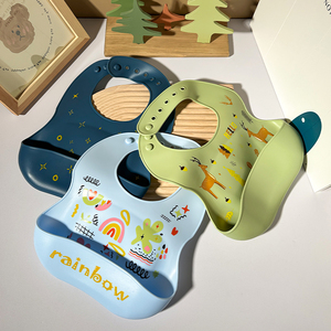 Vendita calda all'ingrosso Bpa Free Food Grade regolabile morbido impermeabile Silicone 3D bavaglino - Product Image 4