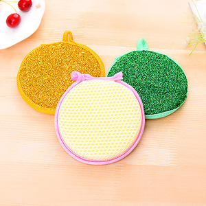 Paño de Cocina Yuanbao de Doble Cara, Esponja Redonda para Fregar, Eliminador de Manchas, Paño de Limpieza - Product Image 4