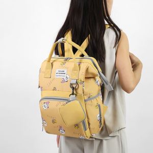 New Cartoon Diaper Bags <b>Large</b> <b>Capacity</b> Baby Supplies Storage Bag 2Pcs Set Mommy <b>Backpack</b> - Product Image 5