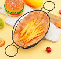 Accessoires de cuisine Fabricant de gadgets pour la maison et la cuisine Panier à frire noir pour snacks Présentoir rond pour restaurant