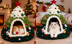 Arbre à chat de Noël à faire soi-même, maisonnette moderne et mignonne pour plusieurs petits chats, décoration de vacances pour les animaux de compagnie, la famille et les amis - Product Image 3