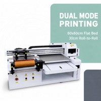 Imprimante UV à plat 60x60 CMYK avec encre blanche, séchage UV LED pour panneaux de boîtiers PC, œuvres d'art personnalisées, modding de PC gaming, finition premium pour atelier