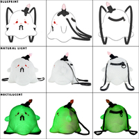 Sac à dos en peluche lumineux personnalisé avec sac à dos amovible, éclairage lumineux et sombre, sac fantôme d'Halloween, sac à dos en peluche quotidien pour filles