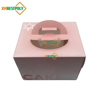Benutzer definierte 9-Zoll-Geburtstagskuchen Wellpappe Verpackungs box Kuchen Papier Falt schachteln mit Griff