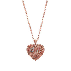 Collar con colgante de corazón grande con accesorios de cobre, joyería de moda para mujer - Product Image 2