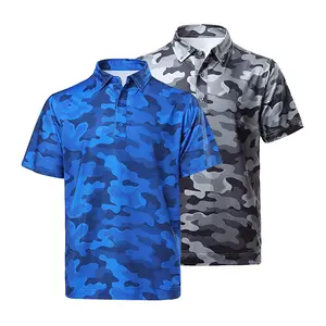 Sports Golf Clothing Fashion And Leisure Pattern Polo Shirt Sublimation Camouflage Polo Shirts Wholesale Custom Logo Men