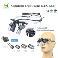 Loupes chirurgicales interchangeables 3.5x 4.5x 5.5x 6.5x, loupes commutables pour la dentisterie, l'ophtalmologie, l'orthopédie, la chirurgie plastique