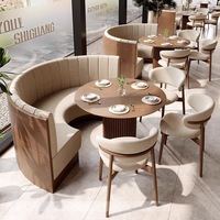 Meubles de restaurant entièrement personnalisés, chaise et table de salle à manger, sièges de banquette sur mesure, design en bois