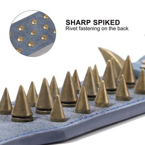 Cool Spikes Collar de perro con tachuelas 2 collares anchos de cuero PU para perros grandes Pitbull <span class=keywords><strong>pastor</strong></span> alemán collares para perros grandes suministros para mascotas S XL - Product Image 4