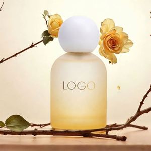 Flacon de parfum en verre dégradé givré de luxe moderne 30ml 50ml 100ml avec bouchon à bille blanc pour femmes - Product Image 1
