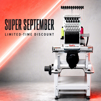 Machine à broder informatisée YunFu Super Septembre à prix réduit, à tête unique et 12 aiguilles, facile à utiliser pour les débutants