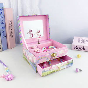 Caja de Música Personalizada con Unicornio de Yiyu, con Espejo y Cajón, Regalo para Niños, Melodía Giratoria Personalizada, Día de San Valentín para Niñas - Product Image 3