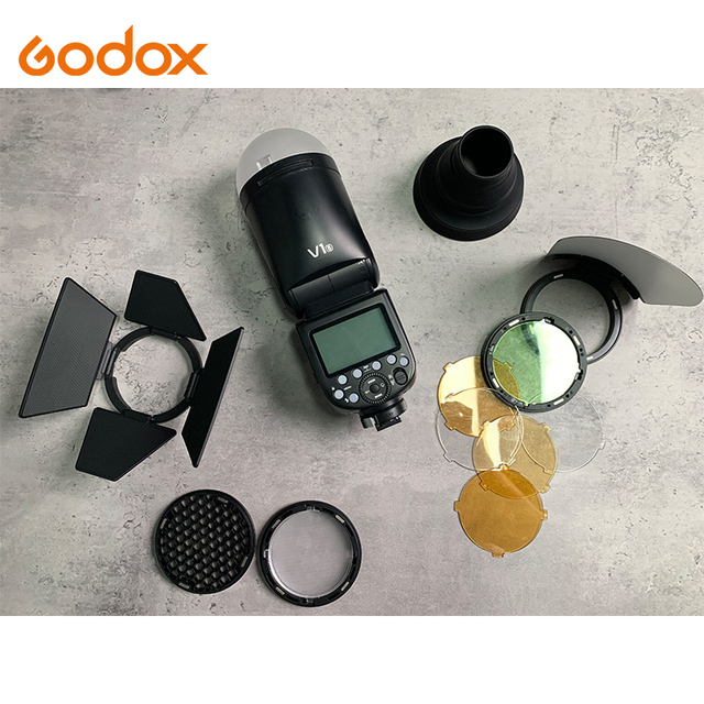 Godox V1 Professional Studio Outdoor Portable Speedlight Flash AK-R1 Kit for All Brands Camera