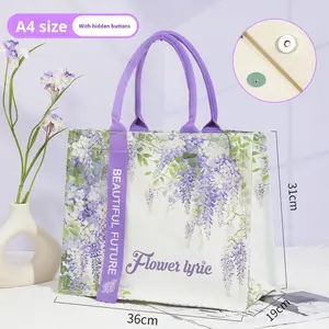 Sac fourre-tout personnalisé en toile de tournesol, durable, léger, avec chaînes, grande capacité, pliable, sac à main tendance pour les sorties, sac cadeau personnalisé - Product Image 4