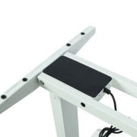 Cadre de bureau debout télescopique électrique à double moteur, réglable en hauteur sur 2 niveaux, en métal blanc moderne, pour bureau à domicile