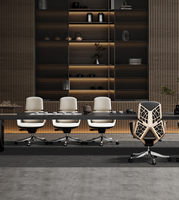 Chaise de bureau pivotante ergonomique de luxe moderne en cuir de vache véritable pour patron, directeur