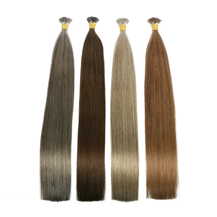 Keratin I Tips Human Hair Extensions Wholesale Remy Russian I-tip 100Human Hair, Double Drawn I Tip Raw Virgin Hair extension