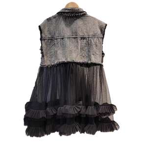 جاكيت دينم مطرز ثقيل ومخصص مع سترة شبكية ريترو للأطفال - Product Image 2