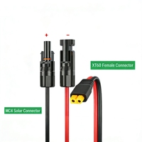 Kit de Conector de Cable para Panel Solar XT60-XLPO con Conductor de Cobre, Goma, Resistencia al Agua IP67, 300V 16A, Adaptador Hembra SAE para Energía Portátil