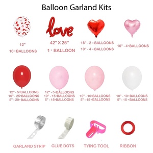Kit Arco di Palloncini per <span class=keywords><strong>San</strong></span> Valentino, Decorazione per Feste di Matrimonio, Palloncini in Foil a Forma di Cuore e Palloncini in Lattice Rossi e Rosa - Product Image 6