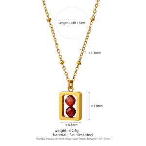 Collar de Joyería con Colgante de Piedra de Nacimiento en Acero Inoxidable 316L, Chapado en Oro de 18k, Resistente al Agua y al Deslustre, con Logotipo Personalizado para Mujer - Product Image 5