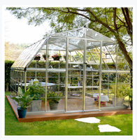 Serre en polycarbonate avec ventilation sur le toit Grand panneau PC extérieur Conception de serre de plain-pied pour jardin et cour