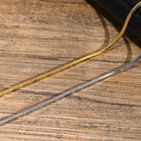 Gelang rantai trendi baru Amerika, gelang liontin rantai Ular berlapis emas perak, logo pribadi wanita