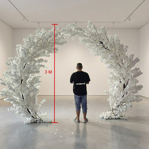 Topkwaliteit Kunstmatige Kersenbloesem Boog Wit Rood Roze Kersenbloesem Boom Bloemenboog 3m voor Bruiloft Ingang Achtergrond Decoratie - Product Image 3