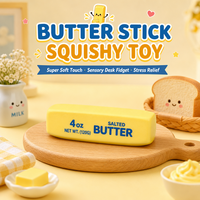 Jouet Squishy en forme de beurre à rebond lent en TPR, jouet anti-stress à presser, bâton de beurre sensoriel pour enfants et adultes