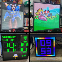 Écran LED de bureau, décoration d'ambiance, horloge programmable, panneau de pixels, lumière intelligente DIY