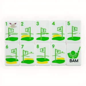 Fichas de Mahjong Plegables de Lujo Modernas de 5 Capas Personalizadas con Diseños de Carrito de Golf y Polo para Entretenimiento - Product Image 3