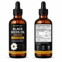 Suppléments à base de plantes pour le système immunitaire, marque privée OEM/ODM, vegan, huile de graines noires pressée à froid, gouttes liquides naturelles