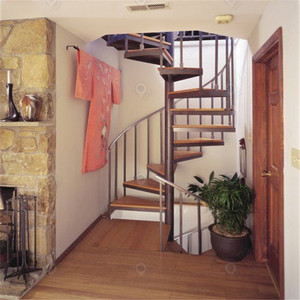 Escalera Espiral Personalizada que Ahorra Espacio, <span class=keywords><strong>Escaleras</strong></span> Espirales Prefabricadas de Metal y Madera <span class=keywords><strong>para</strong></span> Áticos, Pequeñas Villas e <span class=keywords><strong>Interiores</strong></span> - Product Image 5